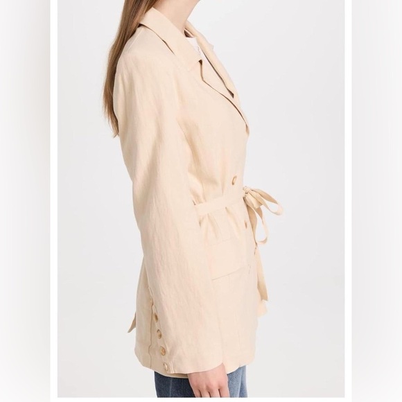 Free People Olivia Blazer Jacket in Sand/Cream Size L - Picture 4 of 9